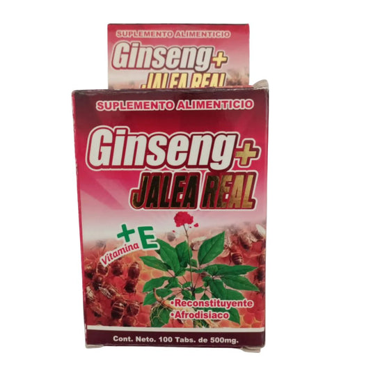 GINSENG + JALEA REAL + VITAMINA 3 C/ 100 TABLETAS