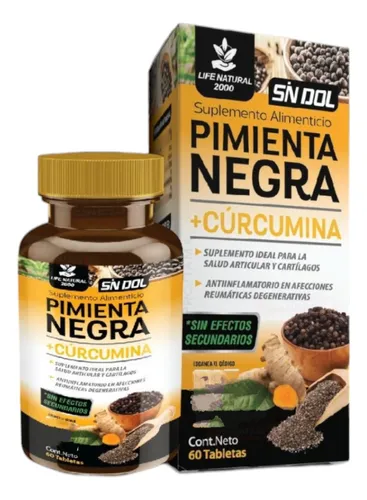 Cúrcuma + Pimienta Negra 60 tabletas | Life Natural 2000